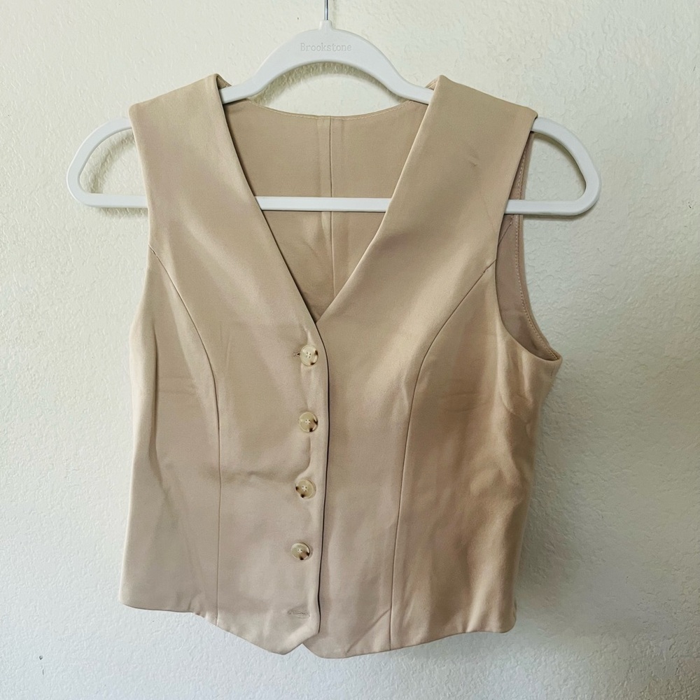 OGL Cream Sleeveless Button-Front Camisole